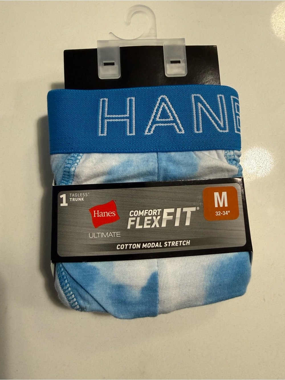 Hanes Blue Tie-Dye Comfort FlexFit Men's Trunk - Medium